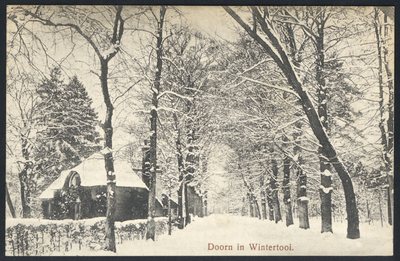 17809 Gezicht in de Molenweg te Doorn, met links het huis Capanella (of Campanella) tijdens winterse omstandigheden.
